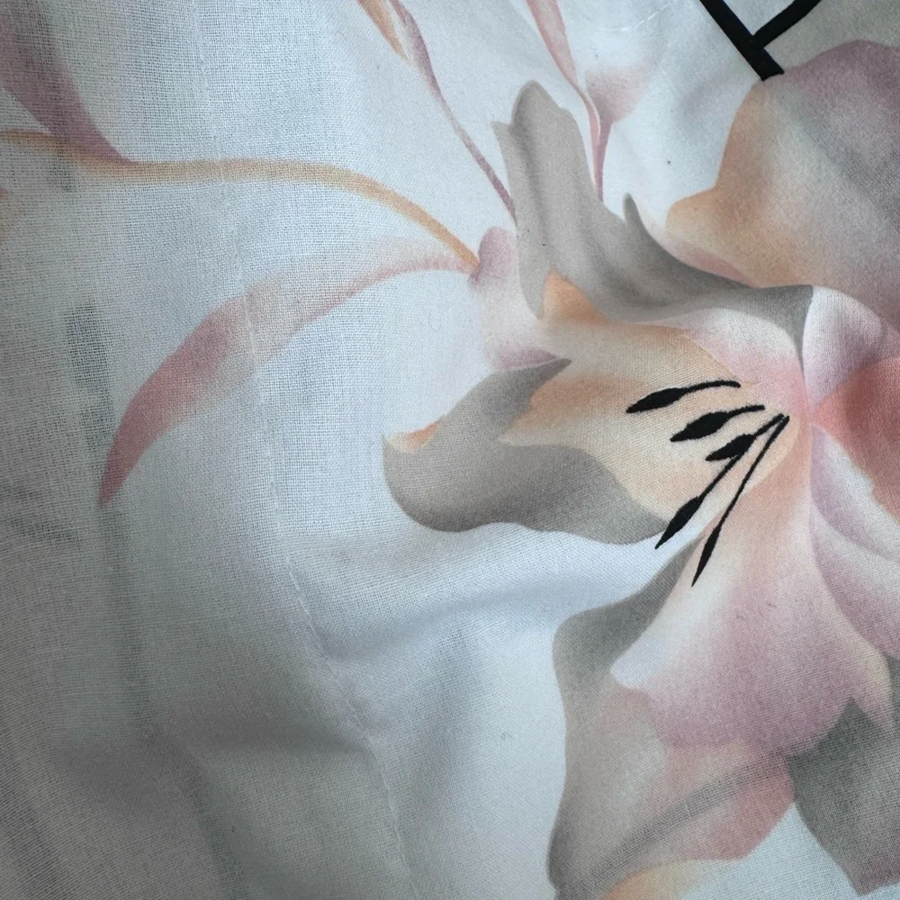 1980s Lily Art Deco King Set Pillowcases Euro Shams - Picture 3 of 9